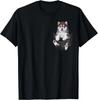 Grappige Siberische Husky in Je Zak voor Hondenliefhebbers Cadeau Unisex T-shirt