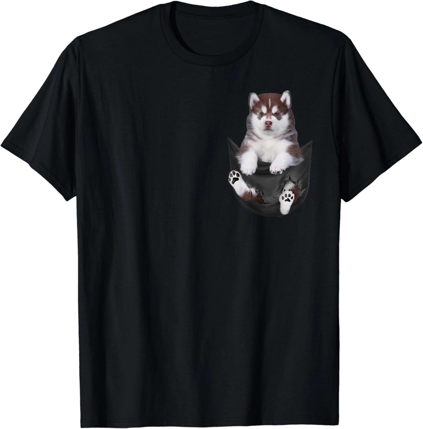 Funny Siberian Husky in Your Pocket for Dogs Lovers Gift Unisex T-Shirt 3XL