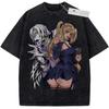 Death Note Vintage Loose Washed Tshirt personality Clothes Suitable for all seasons Retro Fashion Streetwear Trendy Couples tee