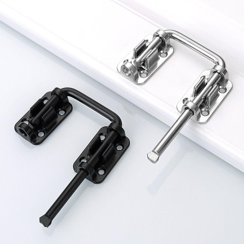 Stainless Steel Door Lock No-drill Safety Barrel Bolt Non Perforated Buckle  Bathroom Doors