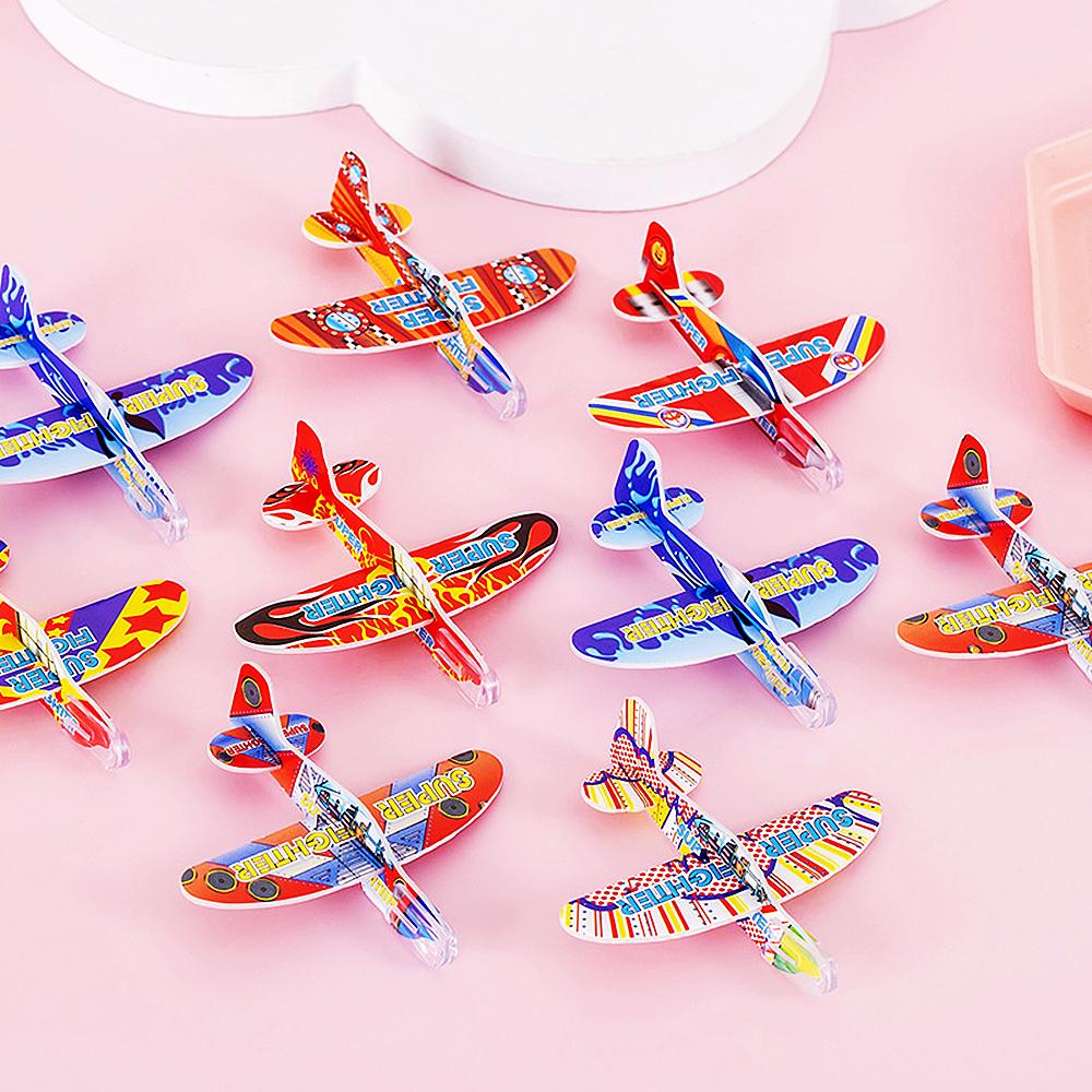 10Pcs Kids Party Supplies DIY Multicolor Foam Airplane Boys Girls Birthday Party Souvenirs Pinata Filler Kindergarten Prize Toys
