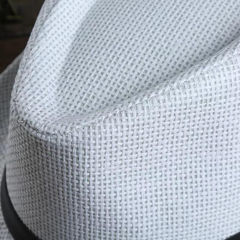 2025 New Fashion Design Man Cap Classic White Men Straw Hat Summer Trendy Beach Sun Hats All-match Casual Cowboy Jazz Caps