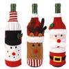 Christmas Wine Bottle Cover Set Santa Claus Snowman Knitted Wool Red Wine Bottle Bags For New Year Xmas Party Dinner Table Decor