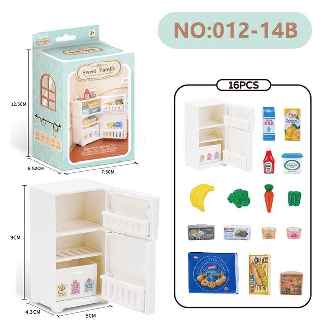 

Forest Animal Family Dollhouse Furniture Mini Refrigerator Toys Simulation Food Children s Toys Dollhouse Miniature Kitchen Play