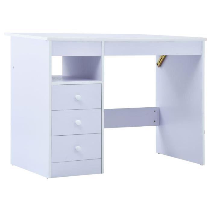 Bureau pour enfants - VIDAXL - Inclinable - Blanc - 3 tiroirs - 100x55 cm