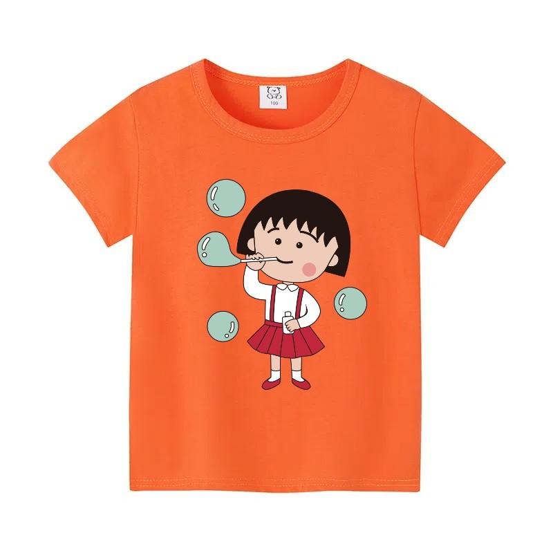 Summer cartoon printed men's and women's clothing T-shirt bottom round neck loose comfortable short sleeved casual versatile