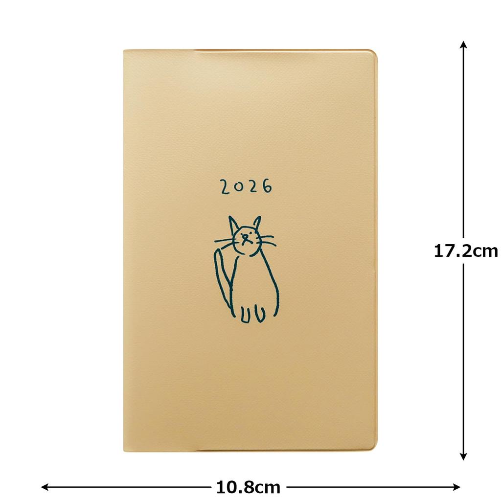 El Commune Matca 2026 Kompakter Monatsplaner Doodle Katze Oktober, Design, DR-MC-382 (Beginnt 2025)