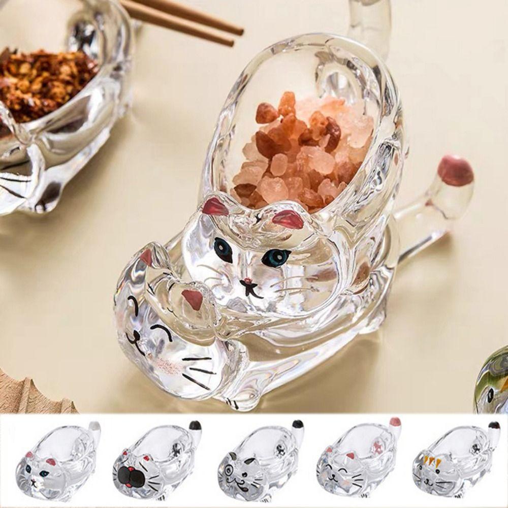 Japanese Style Cat Seasoning Dipping Plate Spice Bowl Spice Dishes  For Soy Sauce Vinegar Spice