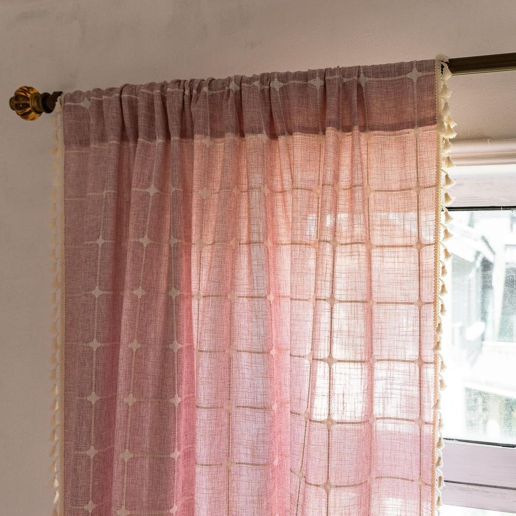 Curtain Finished Kitchen Bedroom Small Window Bay Window Half Curtain Privacy Decoration Gray Short Curtain