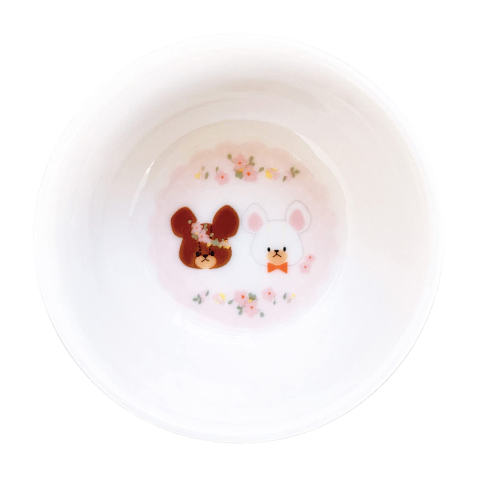 

Kanesho Pottery Jackie David Petit Hanakanmuri Made in 784162 The Bears School Bowl, 8cm, (flower crown), Japan, белый