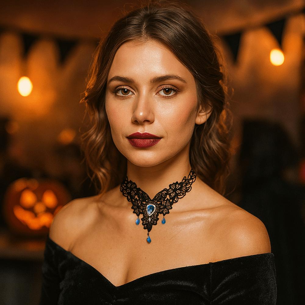 Strass Halloween Halskette Anhänger Halloween Schlüsselbein Choker Gothic Accessoires