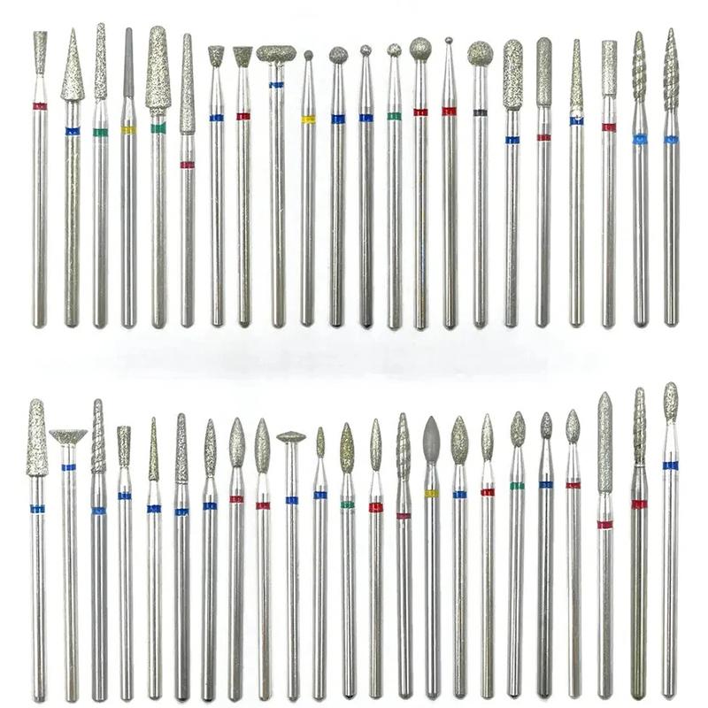 Diamond Nail Drill Bit Cuticle Clean Milling Cutter Nails For Electric Manicure Machine Accessories Ball Burr Removing