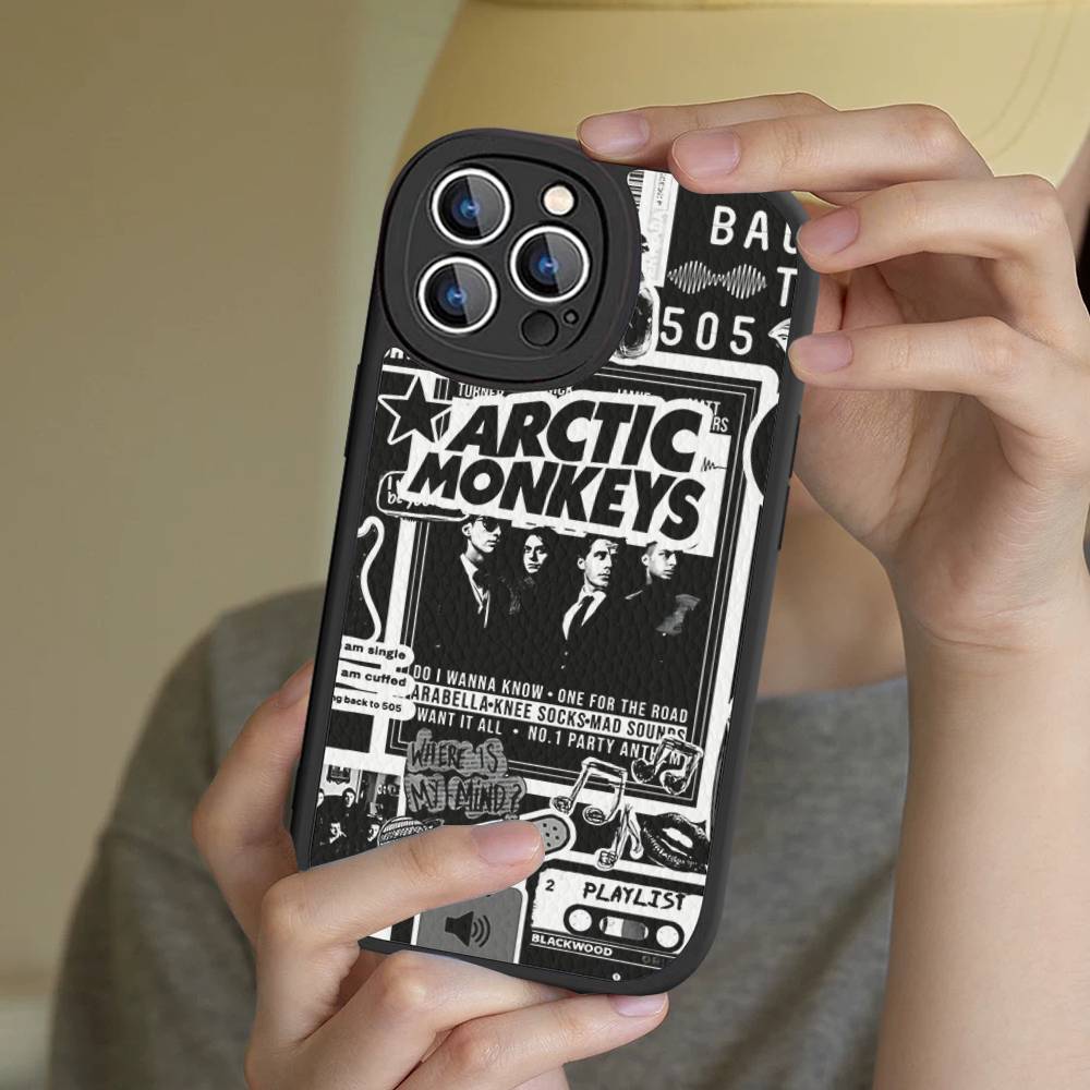 

Logo A-Arctic M-Monkeys Phone Case For IPhone 16 15 14 13 Pro Max 11 12 Plus Leather Silicone Cover iPhone 16 plus