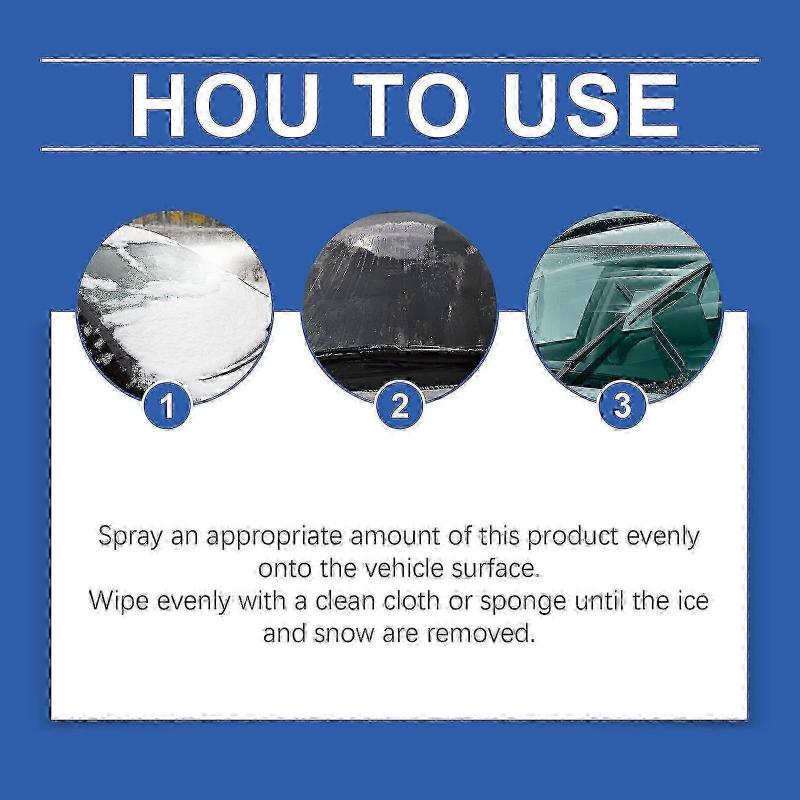 1-3x De Icer Melting Snow-Melting Agent Winter Car Glass Fast Ice Melting Snow-Melting Agent Front Windshield Window Snow-Proof Agent