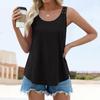 Women's Flowy Sleeveless Loose-fitting Round Neck Eyelet Staple Suspenders