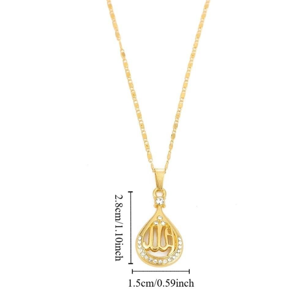 Stainless Steel Chain Islamic Necklace Drop Shape Pendant Quran Necklace Devotional