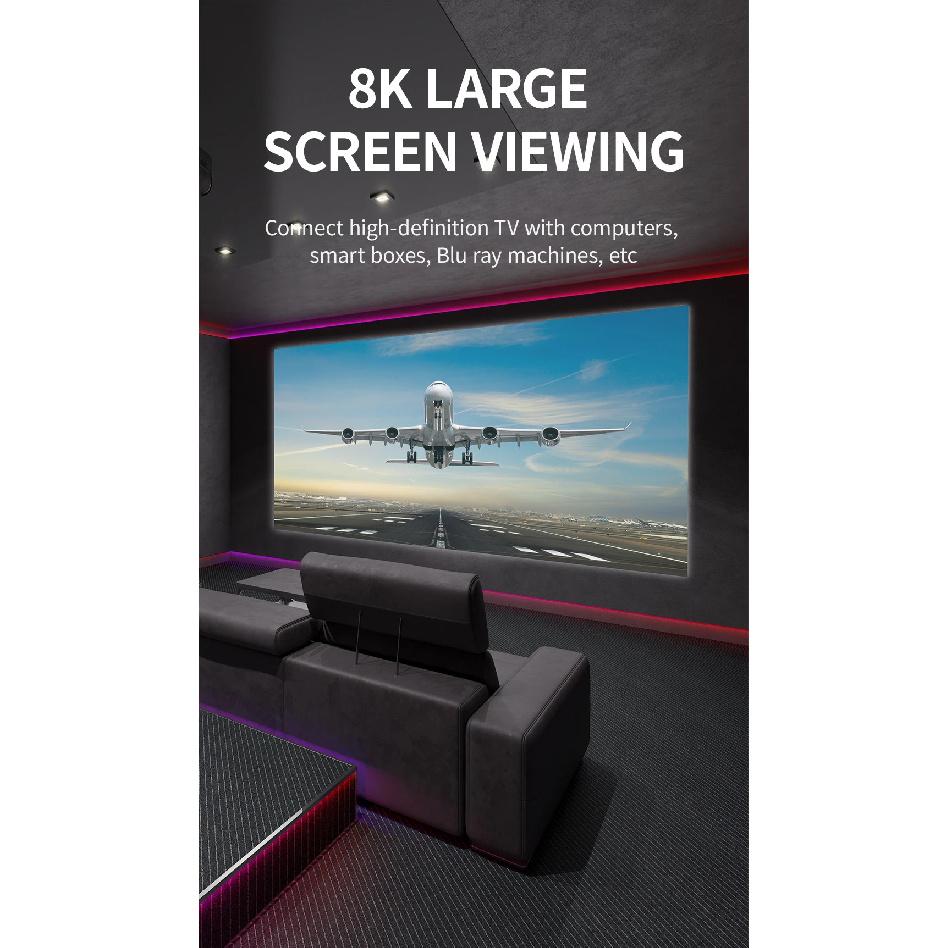8K HDMI Cable HDMI 2.1 8K@60Hz 4K@120Hz 48Gbps EARC ARC HDCP Ultra High Speed HDR For  PS5 PS4 Laptop HD TV Monitor Projectors