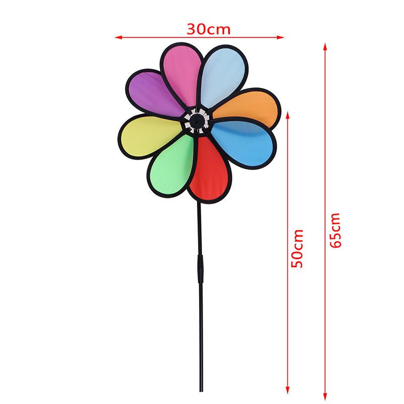 Colorful Rainbow Dazy Flower Spinner Wind Windmill Garden Yard Outdoor Decor