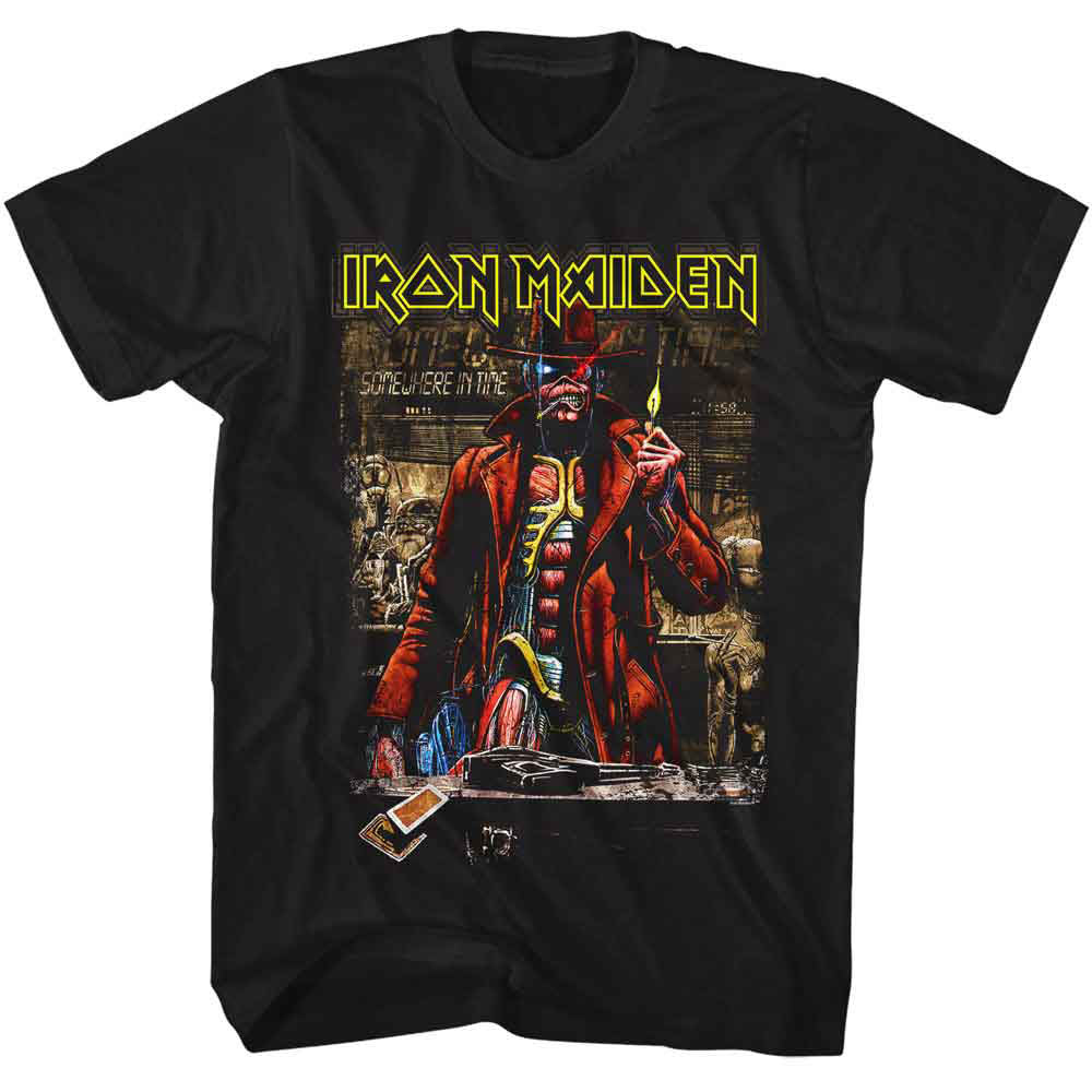 

Iron Maiden Somewhere in Time Sepia Band Graphic Print Summer Autumn Winter Men s and Women s Short Sleeved T-shirt Casual Loose L