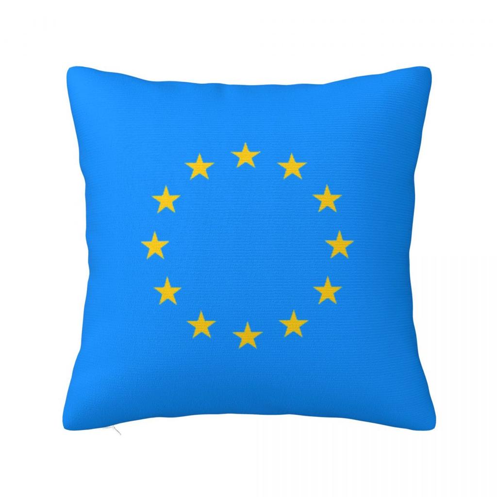 EU Europe European Union European Flag EU Stars Square Pillowcase Cushion Cover Pillow Case Throw Pillow Cover for Home Bedroom