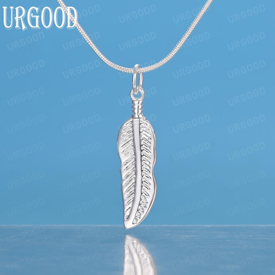925 Sterling Silver Leaf Fashion Pendant Necklace Wedding Jewelry