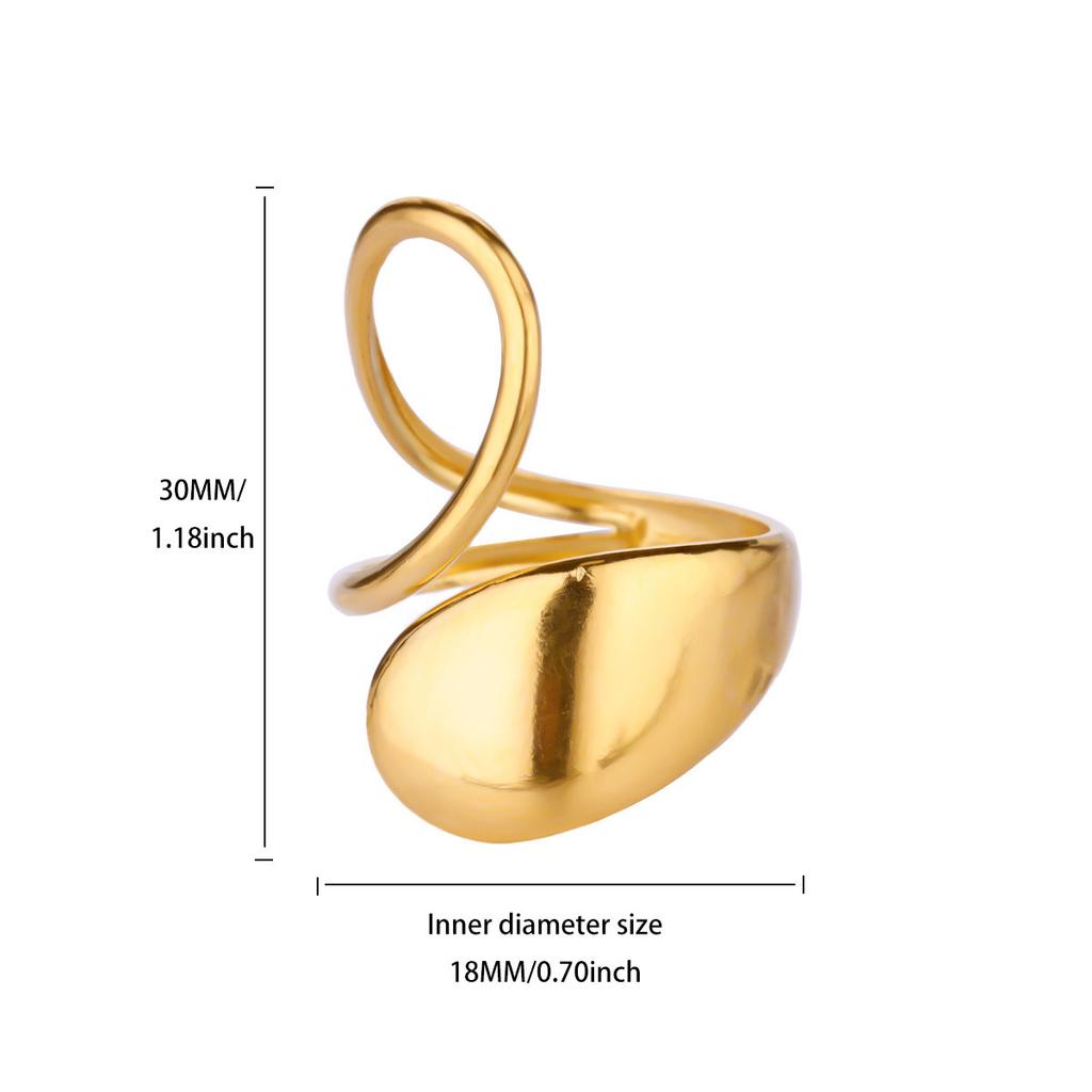 Popular New Irregular Geometric Hollow Stainless Steel Gold-plated Personalized Opening Women's Ring