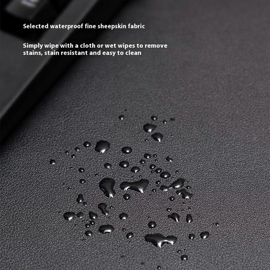 Double-Sided Leather Desk Pad 40 x 90cm Waterproof Mouse Pad for Office/Home with Leather Strap