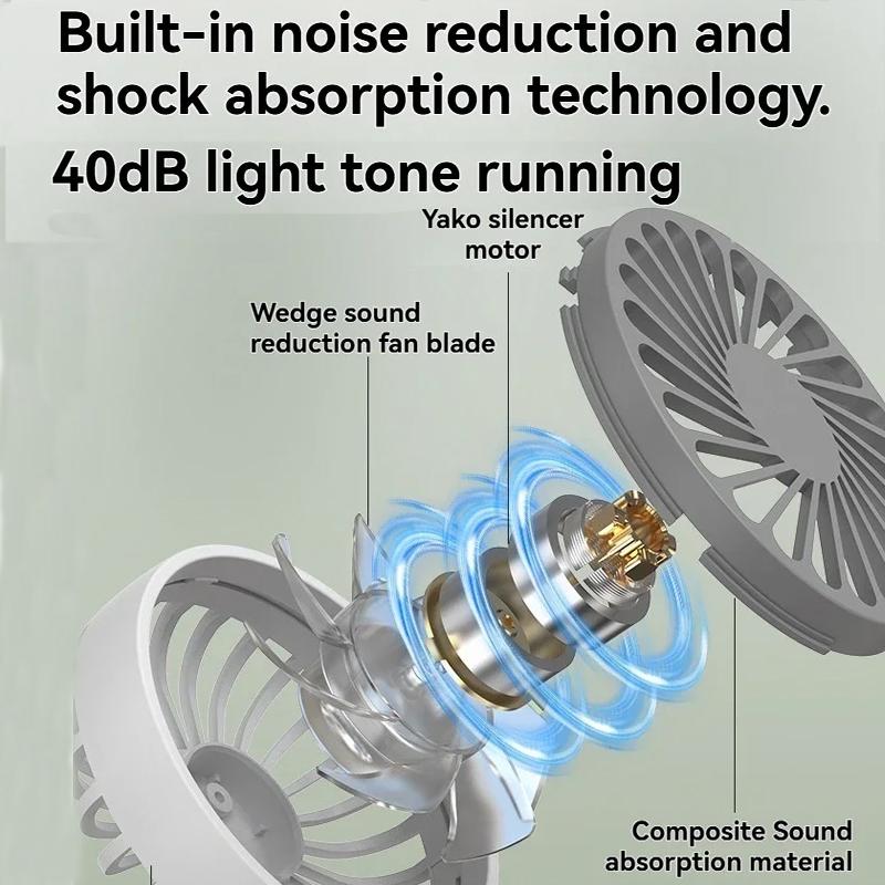 Foldable Handheld Desktop USB Rechargeable Mini Fan Cartoon Design with Hook for Mountaineering Outdoor Home Office