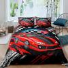 Boys Racing Car Cartoon Bedding Set Duvet Cover Set, Microfibre Duvet Cover Decorative Bedding For Teenagers Boys Girl Gifts