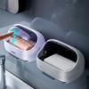 MENGNI Waterproof Bath Soap Dish Wall-Mounted Bathroom Soap Dispenser Hollow Drain Soap Box Soap Holder Home Bathroom Accessories