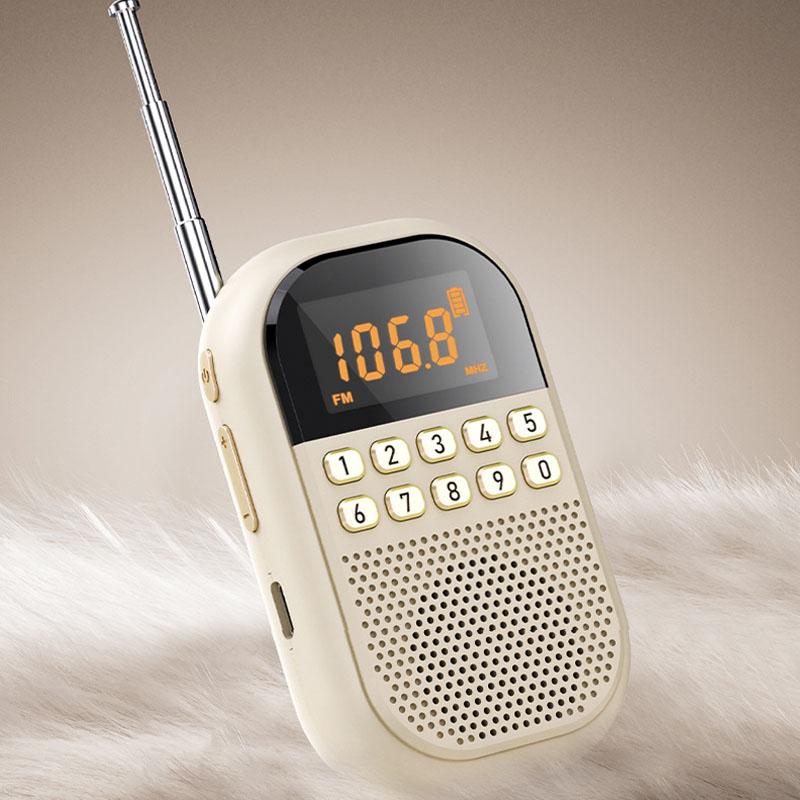 Mini Pocket FM AM Radio Large LCD Display DSP Radios Receiver Wireless Bluetooth Speaker TF Card Music Player for Elder 9K/10K