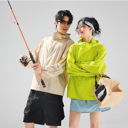 1011 Outdoor Original Yarn Ice Silk Sunscreen Clothing Men's Breathable UV Protection Hooded Light and Thin Sunscreen Summer Jacket