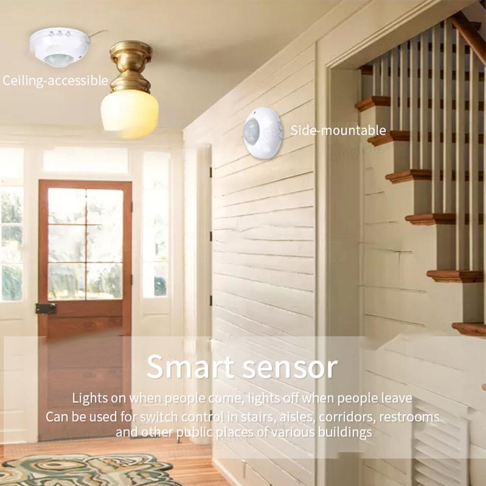 Ceiling Mount PIR Motion Sensor Switch with High Sensitivity Detection Energy saving Design and Wide Voltage Range