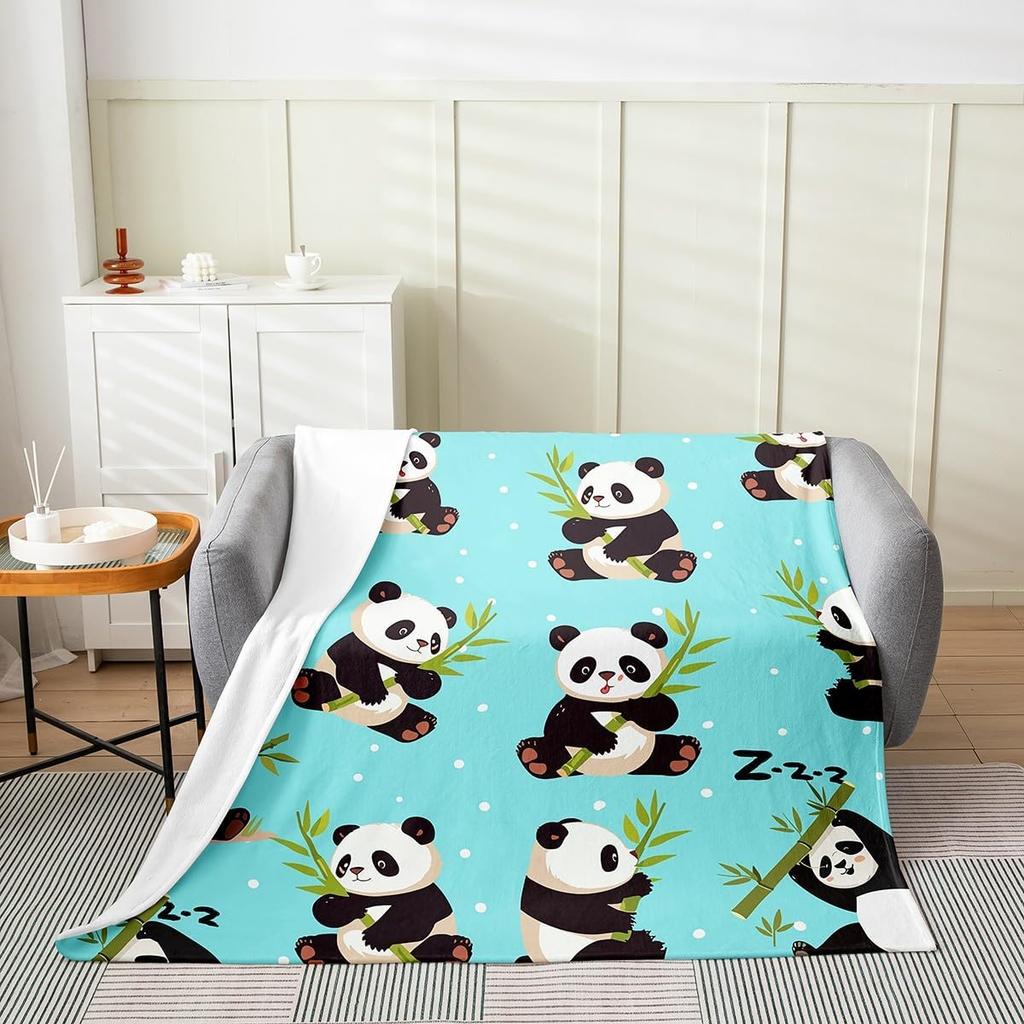 Japanese Style Soft Warm BlanketRainbow Butterfly Throw BlanketCherry Blossoms Fleece BlanketInk Painting Style Fuzzy Blanket