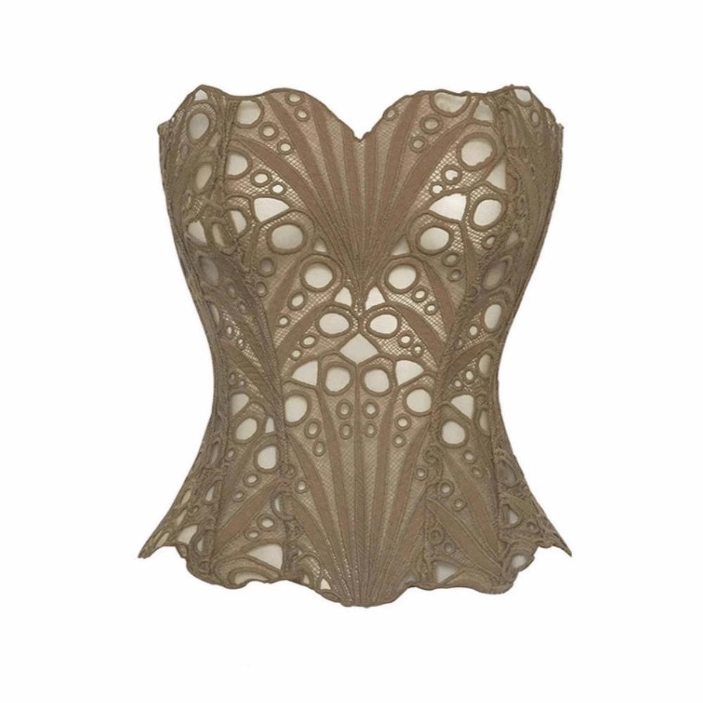 Hollow Flower Lace Fishbone Shapewear Slim Fit Lace-up Corset Underwear for Women  Women
