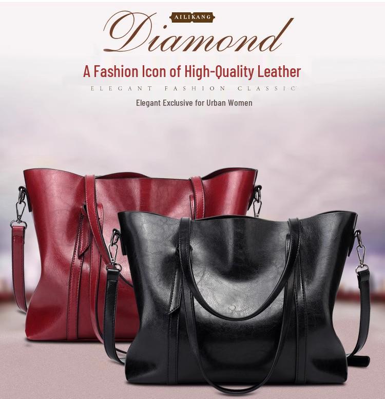 2025 Trendy Women's Genuine Leather Shoulder Tote - Soft, Versatile, Large Capacity Handbag with Crossbody Option