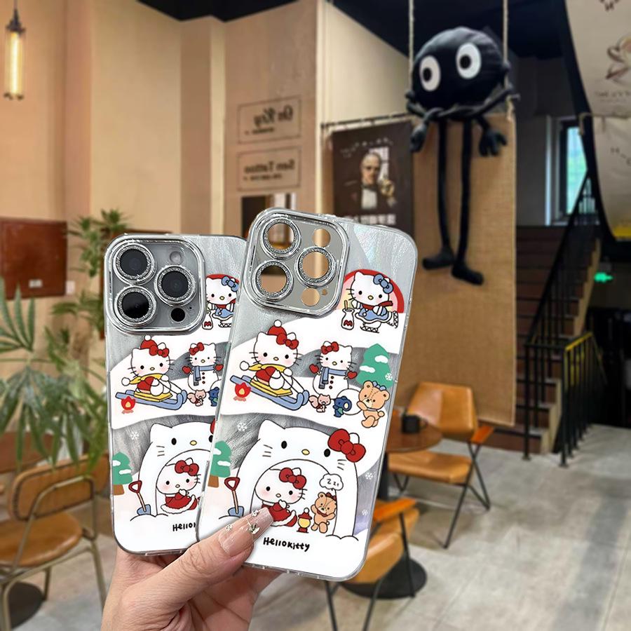 Sanrio TK Hello Kitty Silver Phone Case for Apple 16 iPhone 15 Plus