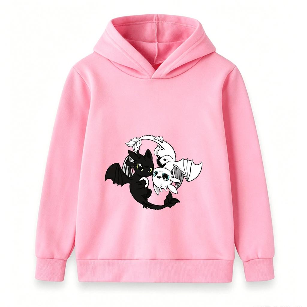 Kids Boys Girls Hoodie Toothless Light Fury Dragon Printed Casual Pullover Hooded Sweatshirt For Children Soft Warm Daily Tops