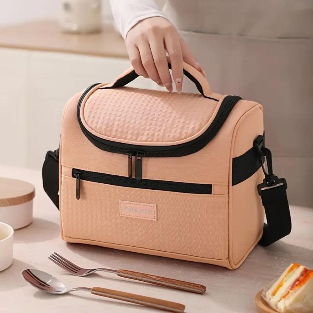 New Zipper Lunch Bag Hand-held Waterproof Insulated Lunch Box Insulated Bag Insulated Lunch Storage Bag Lunch Tote Bag