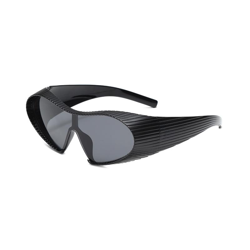 New Alien Uv Resistant Sunglasses Punk Goggles Futuristic Y2k Large Frame Integrated Sunglasses