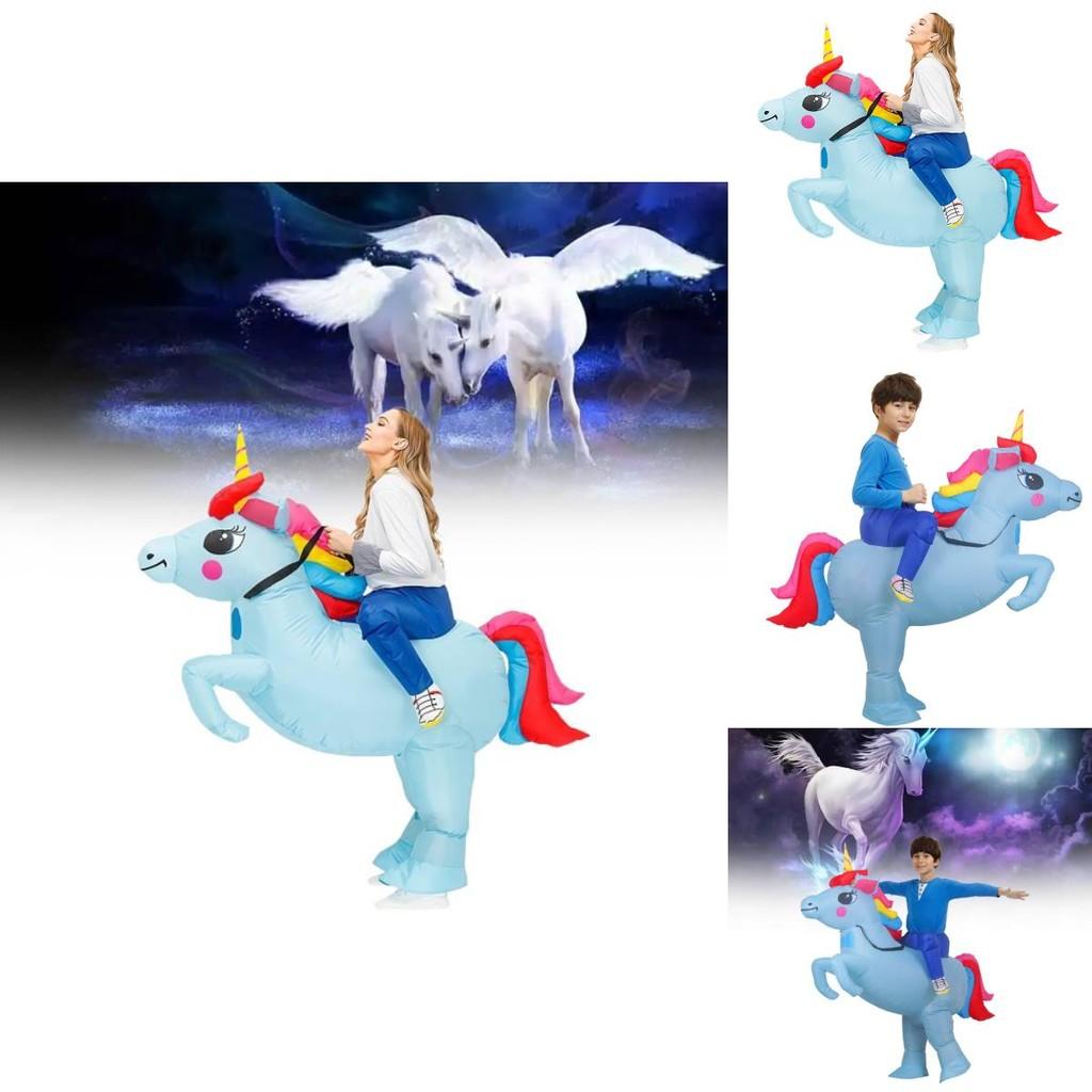 Adorable Light Blue Unicorn Pony Cartoon Costume For Halloween Festivities