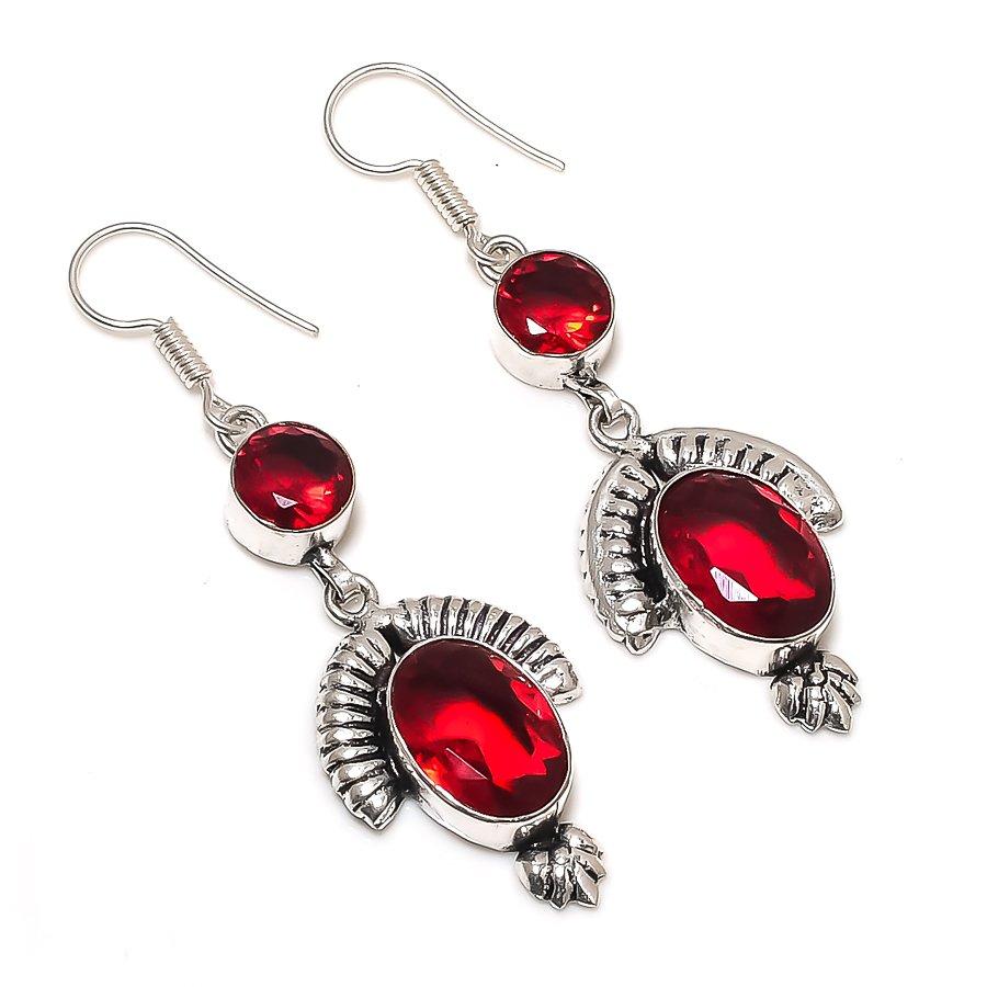 

Garnet Handmade 925 Sterling Silver Jewelry Earring 2.36 c8a08