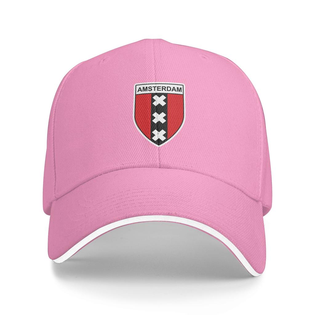 Amsterdam Flag Baseball Cap  UnisexTeens Print Trucker Hat Summer Classic Hunting Camping Adjustable Snapback Cap