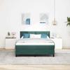 LED Box Spring Bed with Mattress Dark Green 140 x 200 cm Velvet