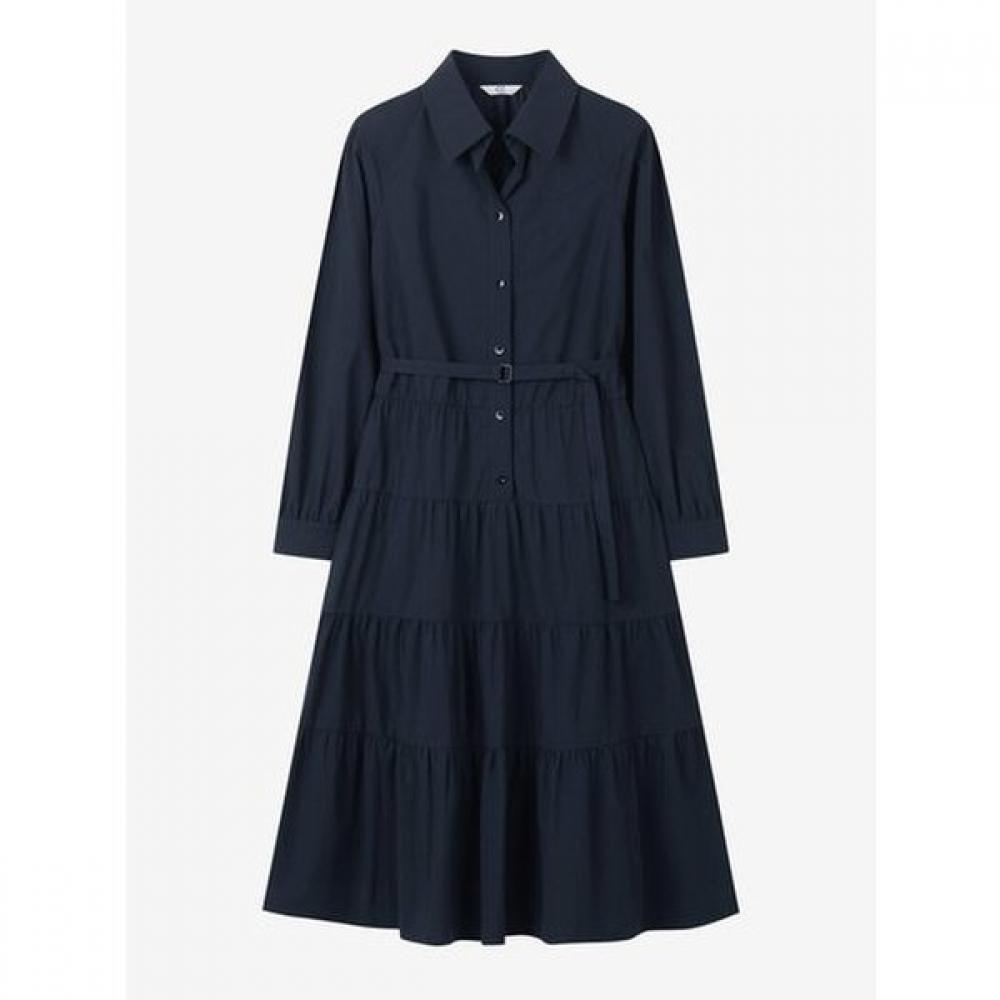 Cc Collect Belted Shirring Shirt Dress  C261mse001 
