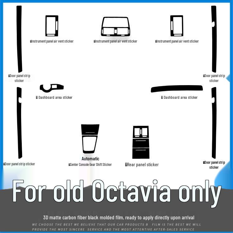 09-14 Skoda Octavia Interior Carbon Fiber Sticker, Free Replacement for Damage