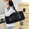 Fashionable and Elegant, Dark-patterned, Large-capacity Hand-held Travel Bag with Dry and Wet Separation, Shoe Compartment, Fitness Bag with Handle