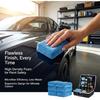 Sukh 6 Pack Microfiber Rectangle Sponge Detailing Pads - Microfiber Wax Foam Applicator Pads for Car Wax Applicator Pad 4.72x3.15 inch Blue