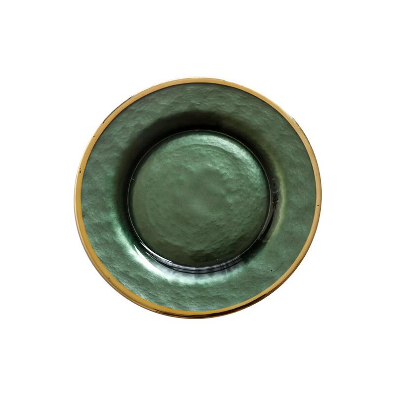 ZISIZ Nordic Gold-Rimmed Glass Dinner Plate