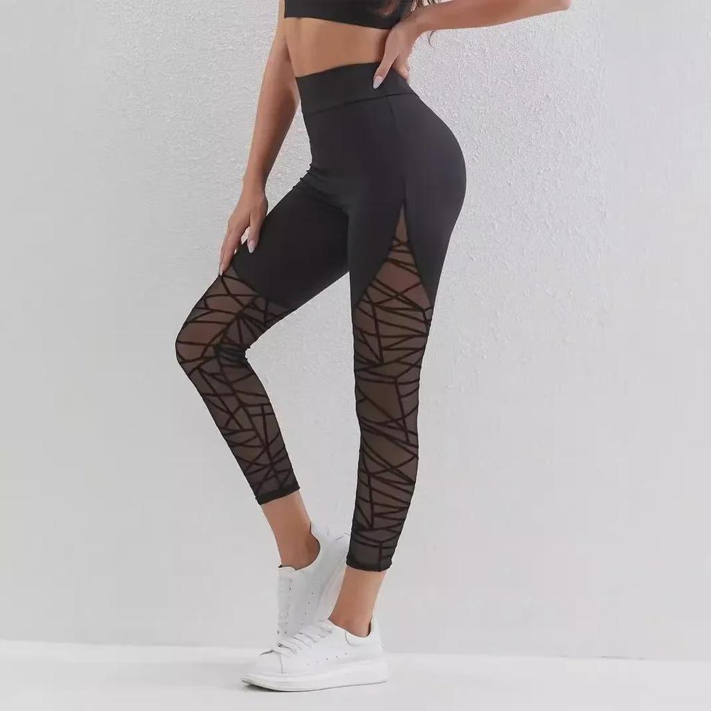 Contrast Stitch High Waist Yoga Leggings - Tummy Control & Hip Lift Fitness Tights